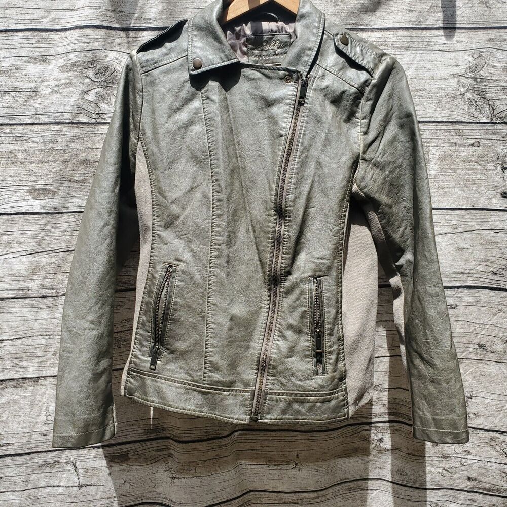 Shelby collection leather look Green coat Size Medium